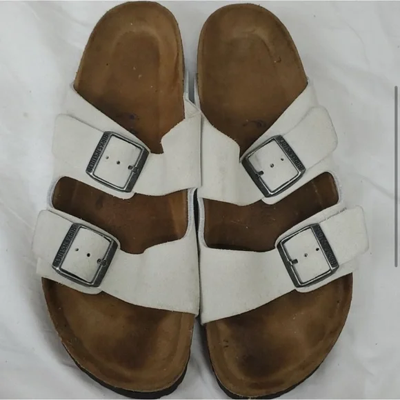Birkenstock White Double Buckle Sandals - Picture 4 of 6